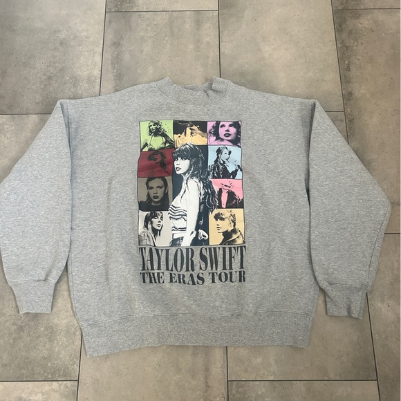 Taylor Swift Tops - NWOT Taylor swift eras tour gray crewneck merch sweatshirt small